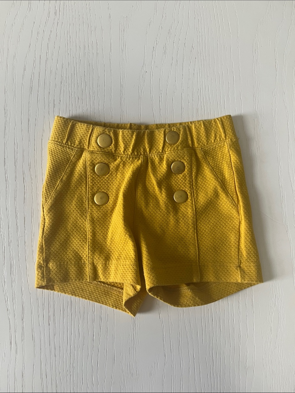 Girls' Yellow Button-Front Shorts